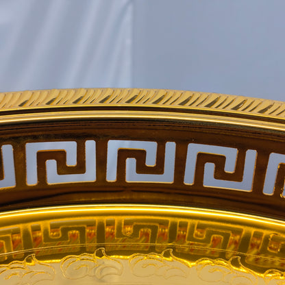 Bandeja Decorativa Redonda Dorada con Patas – 45 cm DIÁMETRO | Bandeja Elegante para Servir y Decorar