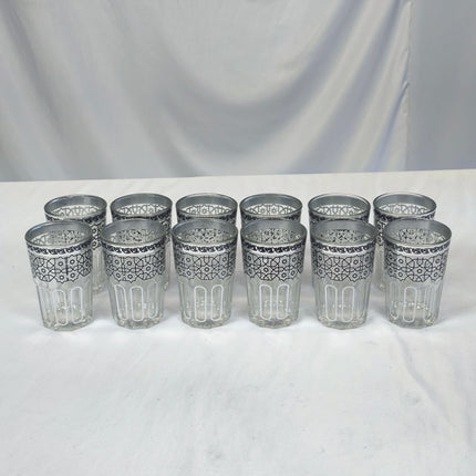 Conjunto de 12 copos de vidro estilo marroquino com design geométrico – 250 ml