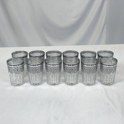 Set de 12 Vasos de Vidrio Estilo Marroquí con Diseño Geométrico – 250 ml