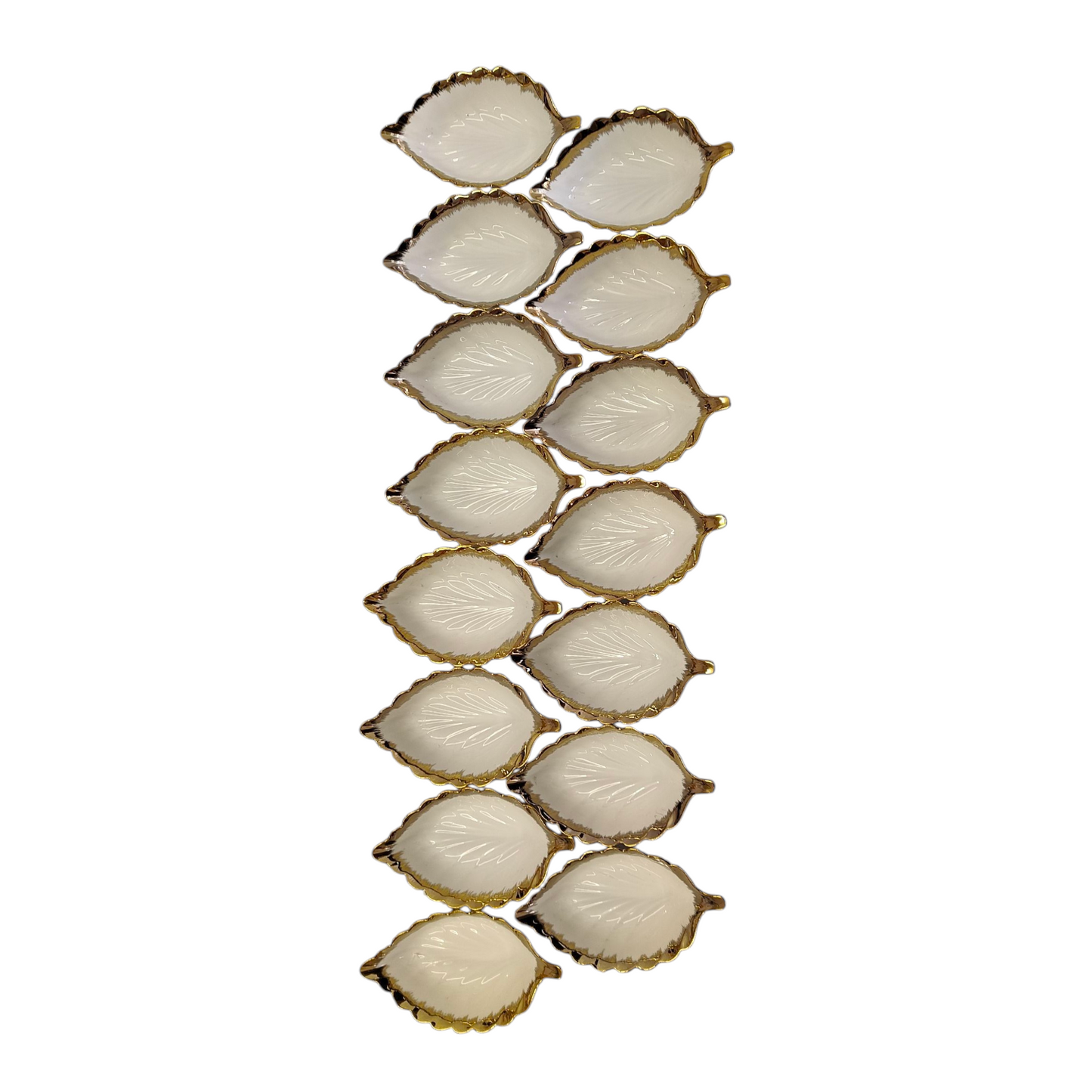 ✨ Juego de Cerámica Decorativa Hoja 15 cm x 9 cm – Pack 15