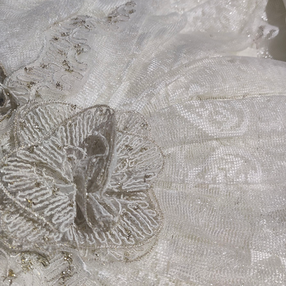 "Hilal" Luxury Bedding Set – Quilted Bedspread with Lace – CAPPUCCINO COLOR