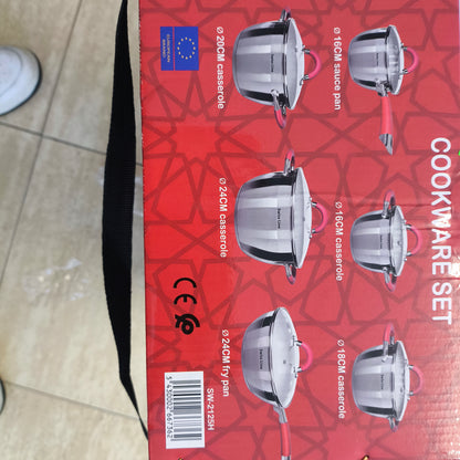 🥘 Batería de Cocina Swiss Line 12 Piezas Acero Inoxidable – Set Completo con Tapas de Vidrio