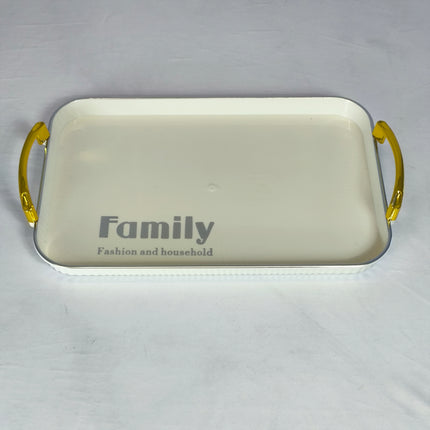 Set x3 Bandejas Color Crema con Asas Doradas – Family