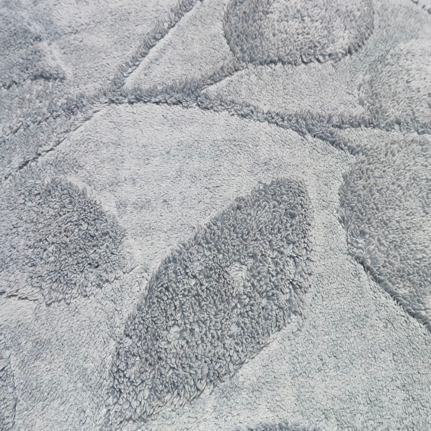 Edredom de pele de carneiro, padrão de folhas em relevo – 230 x 250 cm – CINZA ESCURO