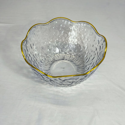 Conjunto de 3 taças de plástico martelado com rebordo dourado – 3 tamanhos