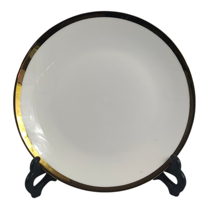 🏷 Plato de Cerámica Ø20 cm – Borde Dorado Elegante