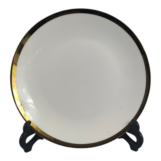 🏷 Plato de Cerámica Ø20 cm – Borde Dorado Elegante