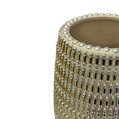 Jarrón Decorativo Plateado con Efecto Espejo – 40 cm