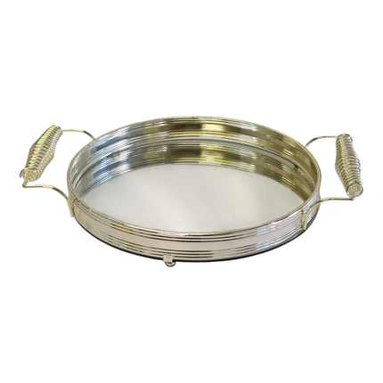 Conjunto de incenso e perfume árabe banhado a prata — bandeja de luxo em cristal e metal