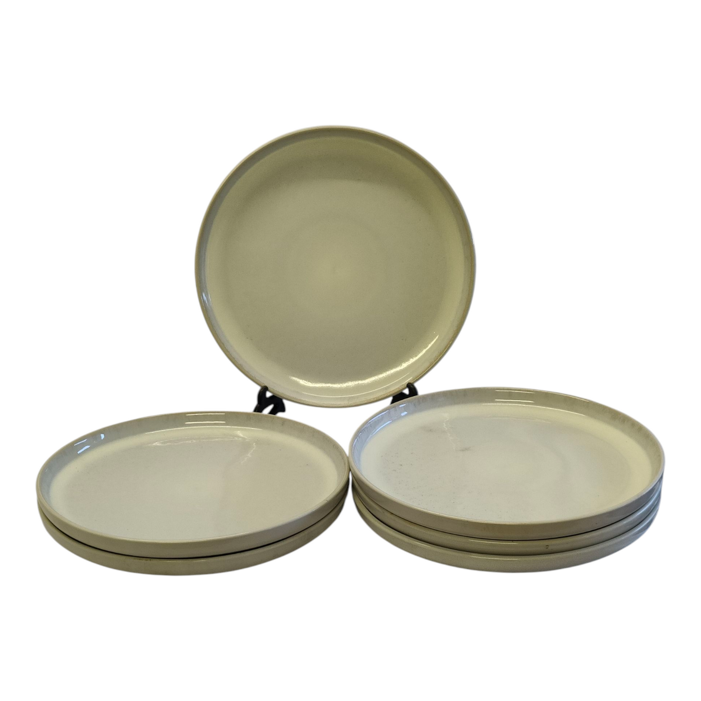 Juego de Vajilla de 24 Piezas — Gres Esmaltado Color Marfil