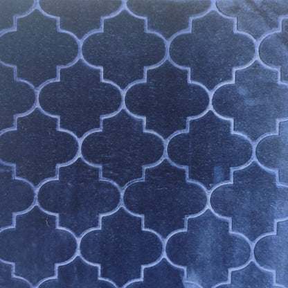 Alfombra de Rezo Sajjada Azul Marino con Flecos Dorados