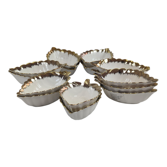 ✨ Juego de Cerámica Decorativa Hoja 15 cm x 9 cm – Pack 15