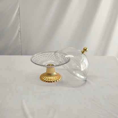 Sino decorativo em plástico transparente com base dourada – Estilo elegante