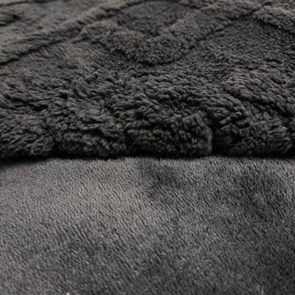 Edredão com VELUDO Modelo Tranças – 230 x 250 cm - COR PRETA