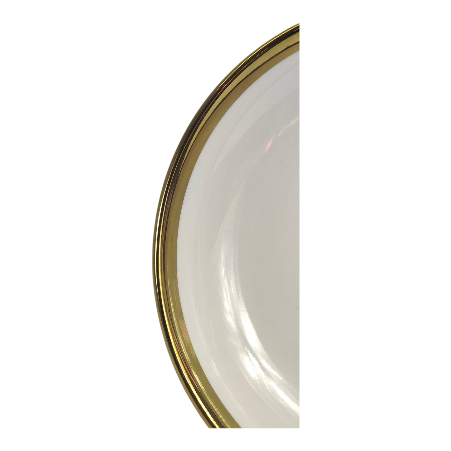 🏷 Plato Hondo de Cerámica Ø15 cm – Borde Dorado Elegante