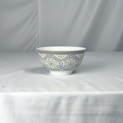 Conjunto de 12 Taças de Cerâmica Decoradas em Estilo Mediterrânico – Utensílios de Mesa Premium