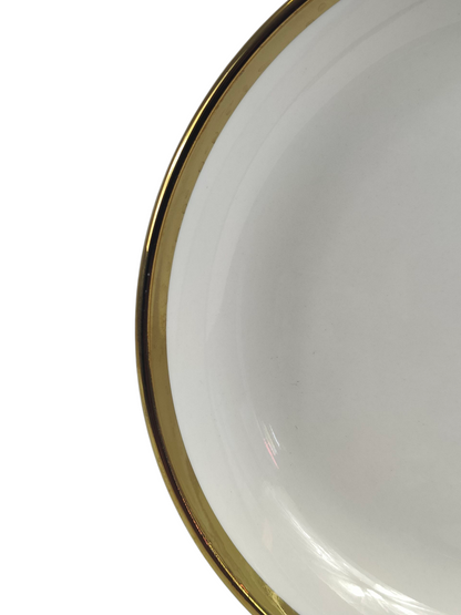 🏷 Plato Hondo de Cerámica Ø20 cm – Borde Dorado Elegante