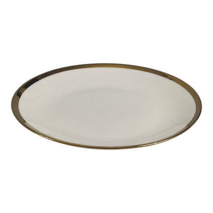 🏷 Plato de Cerámica Ø20 cm – Borde Dorado Elegante