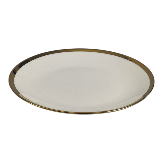 🏷 Plato de Cerámica Ø20 cm – Borde Dorado Elegante