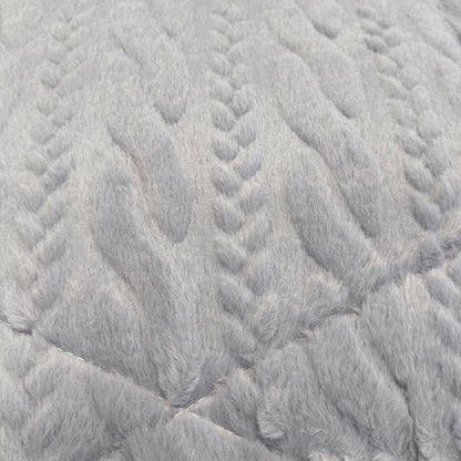 Edredón Aterciopelado con Borreguito MODELO TRAMA DE CANALÉ TRENZADO - COLOR AZUL