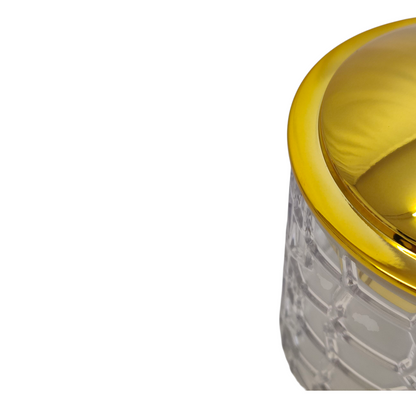 Set de 3 Botes de Plástico con Tapa Dorada – Diseño Elegante para Cocina o Decoración