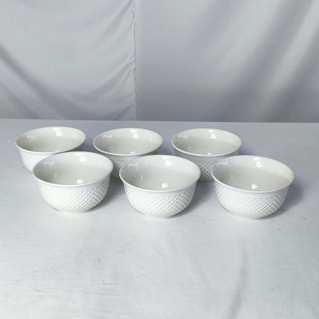 Set de Cuencos Blancos de Cerámica Texturizada – Juego de 6 Piezas