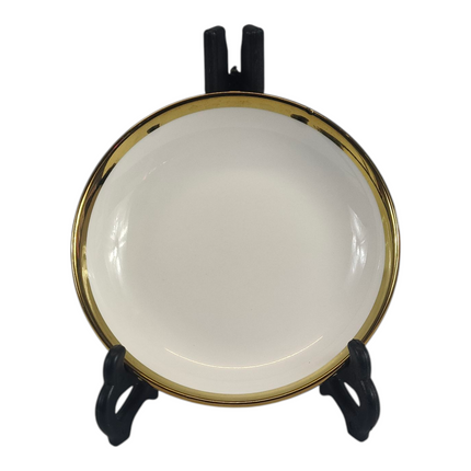 🏷 Deep Ceramic Plate Ø15 cm – Elegant Gold Rim