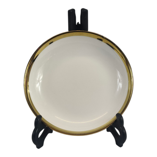 🏷 Plato Hondo de Cerámica Ø15 cm – Borde Dorado Elegante