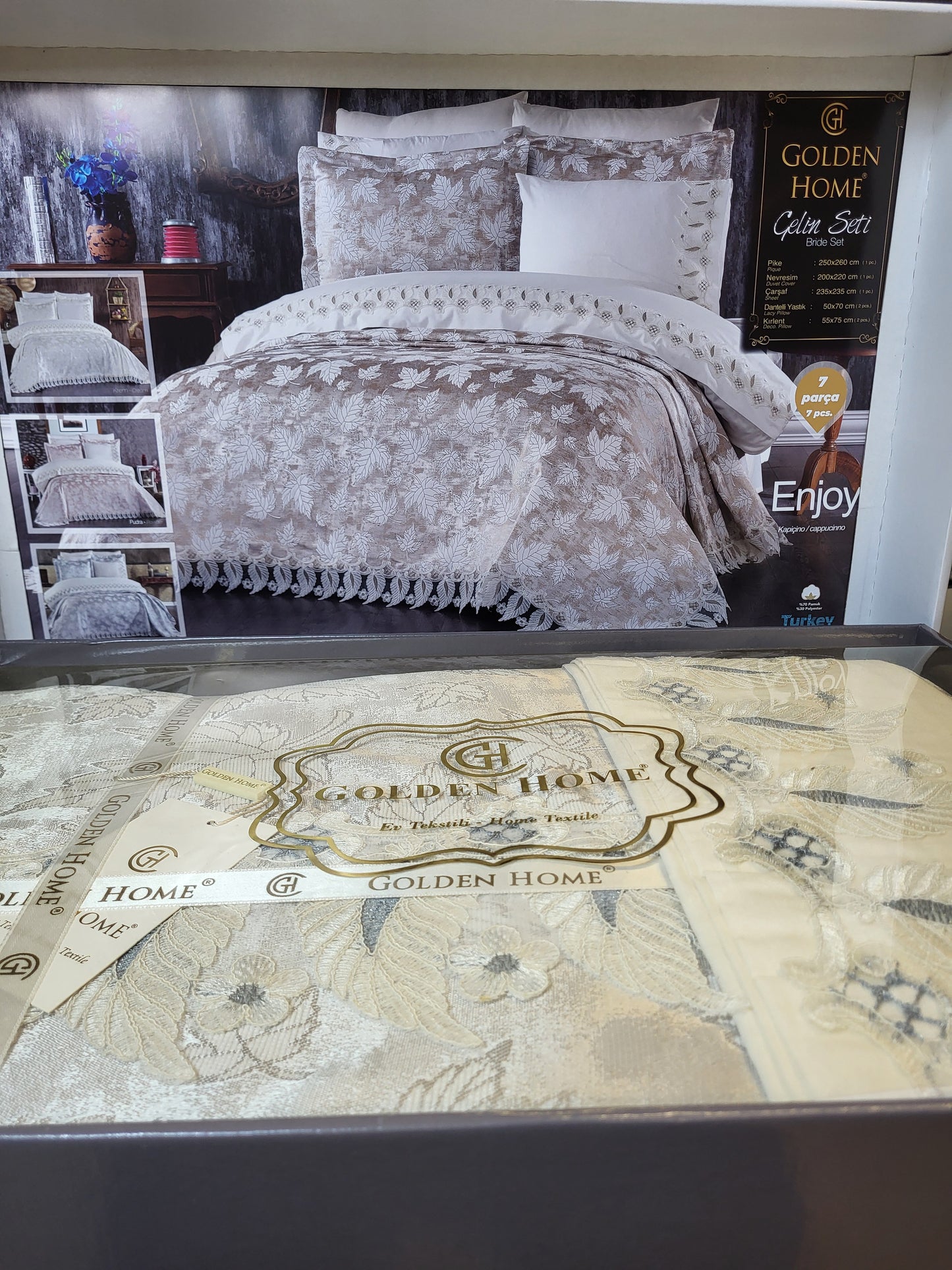 Juego de Cama para Novias "Enjoy" – Elegancia y Confort para un Dormitorio Sofisticado - COLOR GRIS