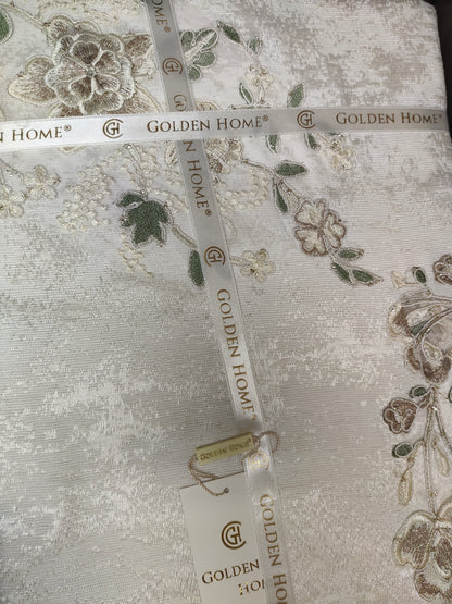 Juego de Cama de Lujo "Messina" – Elegancia Floral para tu Dormitorio - COLOR CAPUCHINO