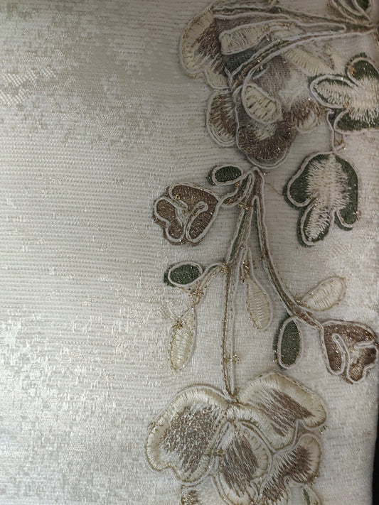 Juego de Cama de Lujo "Messina" – Elegancia Floral para tu Dormitorio - COLOR CAPUCHINO