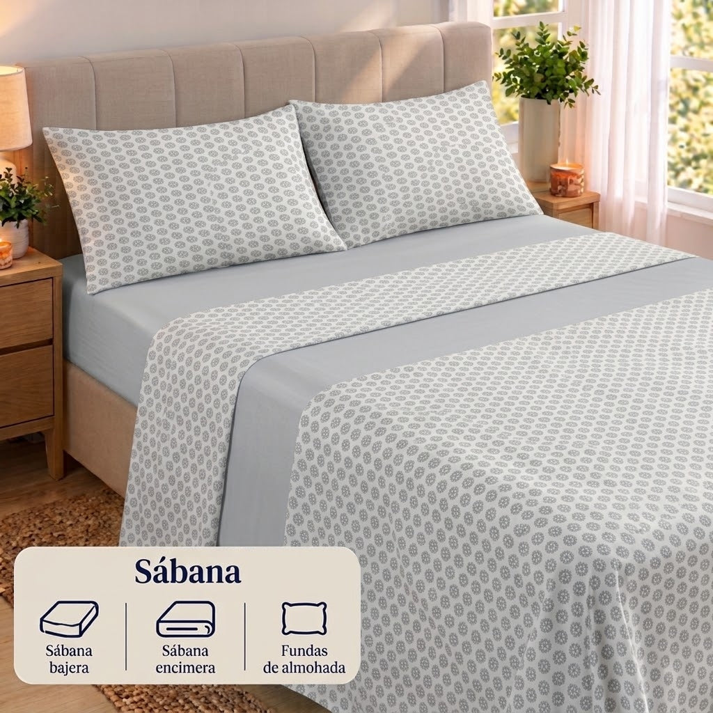 Juego de Sábanas Suaves y Elegantes – Disponible para cama de 90, 135 y 150 con 2 fundas de almohada