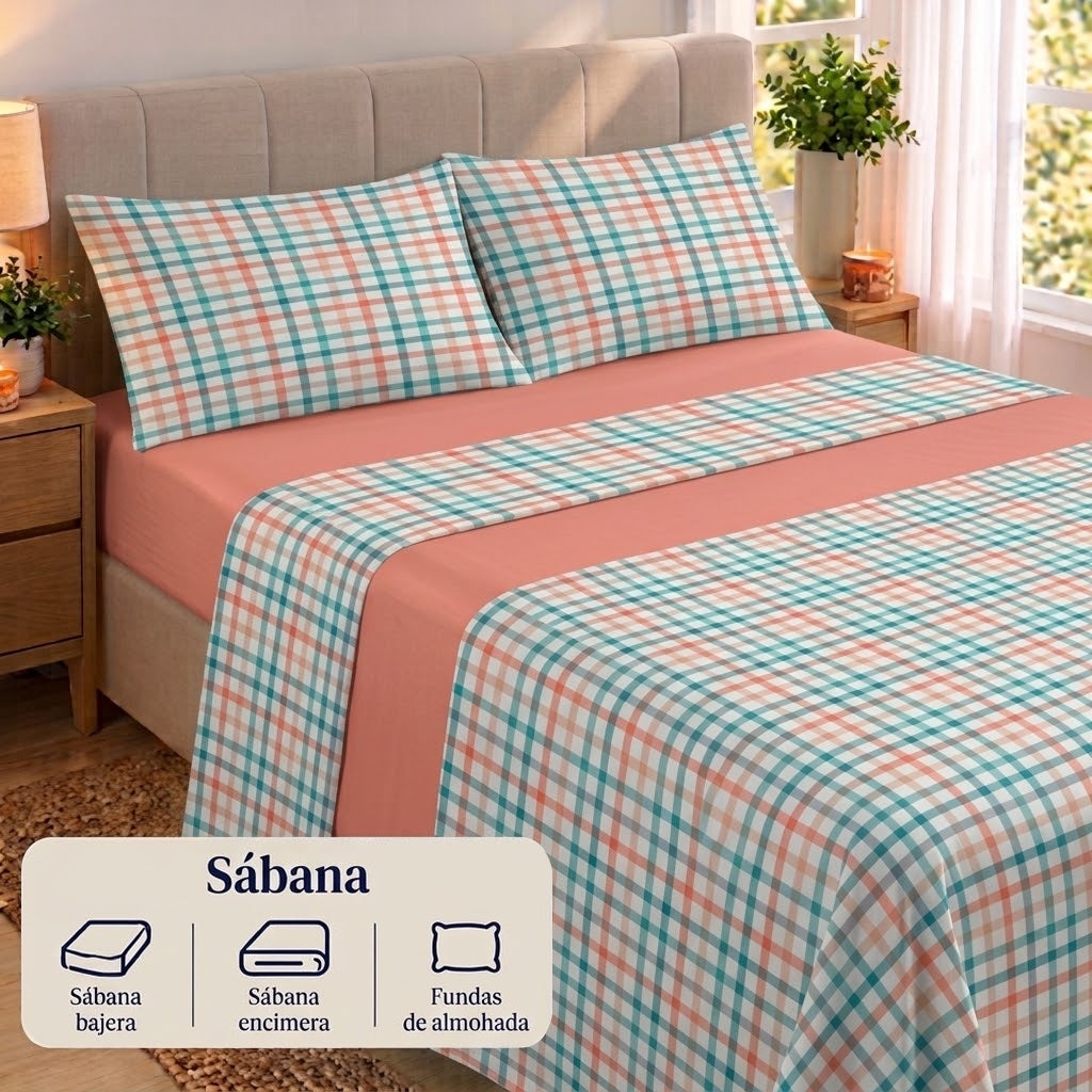 Juego de Sábanas Suaves y Elegantes – Disponible para cama de 90, 135 y 150 con 2 fundas de almohada