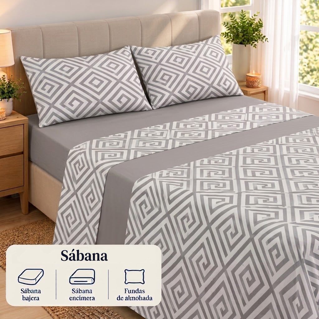 Juego de Sábanas Suaves y Elegantes – Disponible para cama de 90, 135 y 150 con 2 fundas de almohada