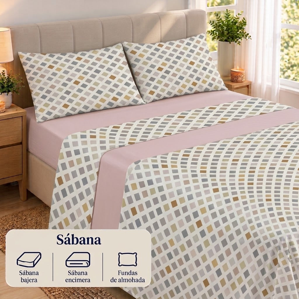 Juego de Sábanas Suaves y Elegantes – Disponible para cama de 90, 135 y 150 con 2 fundas de almohada