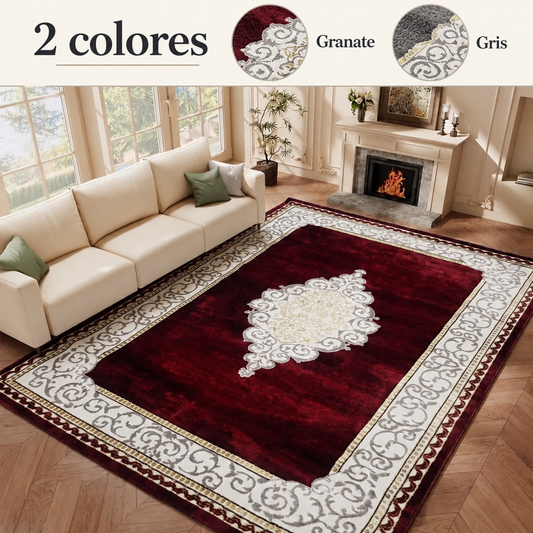 Alfombra Samba con Cenefa Clásica — 2 colores: Granate, Gris