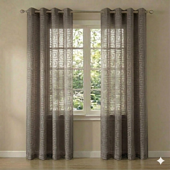 CORTINA MODELO VERSACE TRANSLÚCIDO 140 X 260 CM - COLOR BEIGE