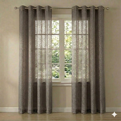 CORTINA MODELO VERSACE TRANSLÚCIDO 140 X 260 CM - COLOR BEIGE