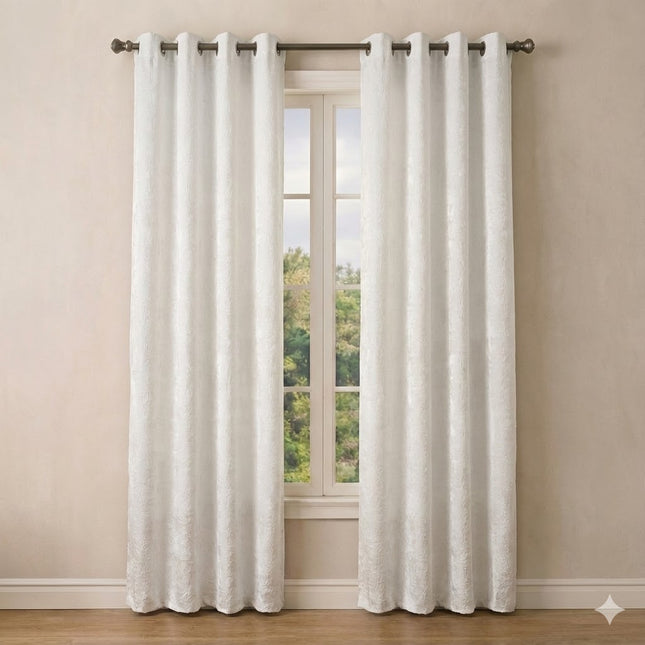 Cortinas Blackout de Poliéster, Padrão de Ondas, 140x260cm - 2 Peças, Elegantes e Modernas - Cinza