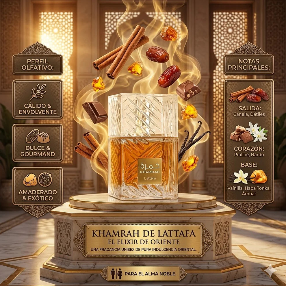 Perfume Khamrah Lattafa 100 ml + Ambientador Khamrah de Regalo