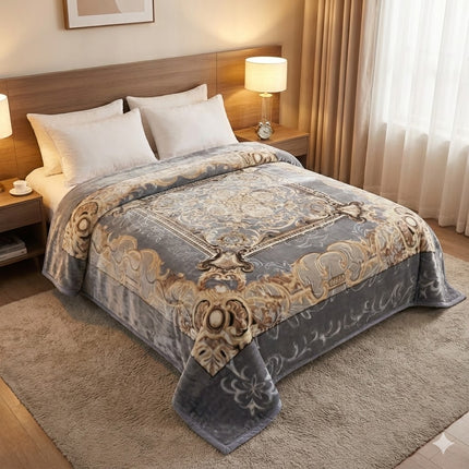 🛏️ Manta LIXOURI Premium com Relevo em 2 Camadas – Extra Suave e Elegante (200 x 240 cm)