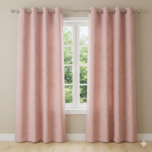 Cortinas de Terciopelo de Alta Calidad  MODELO CUADRITOS – COLOR ROSA
