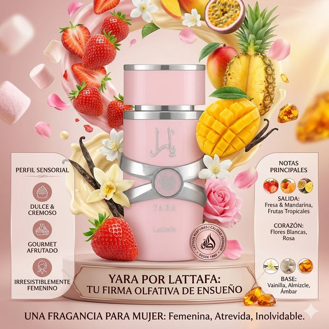 🌸 Yara by Lattafa Perfumes – Perfume Doce, Floral e Elegante para Mulheres | Yara Rosa Eau de Parfum 100 ml