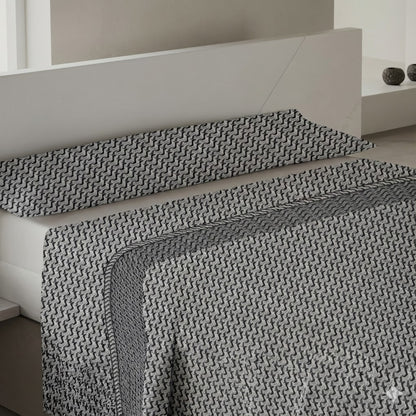 Juego de Sábanas Coralina 3 Piezas Ondas Azul y Blanco | Invierno | 100% Poliéster