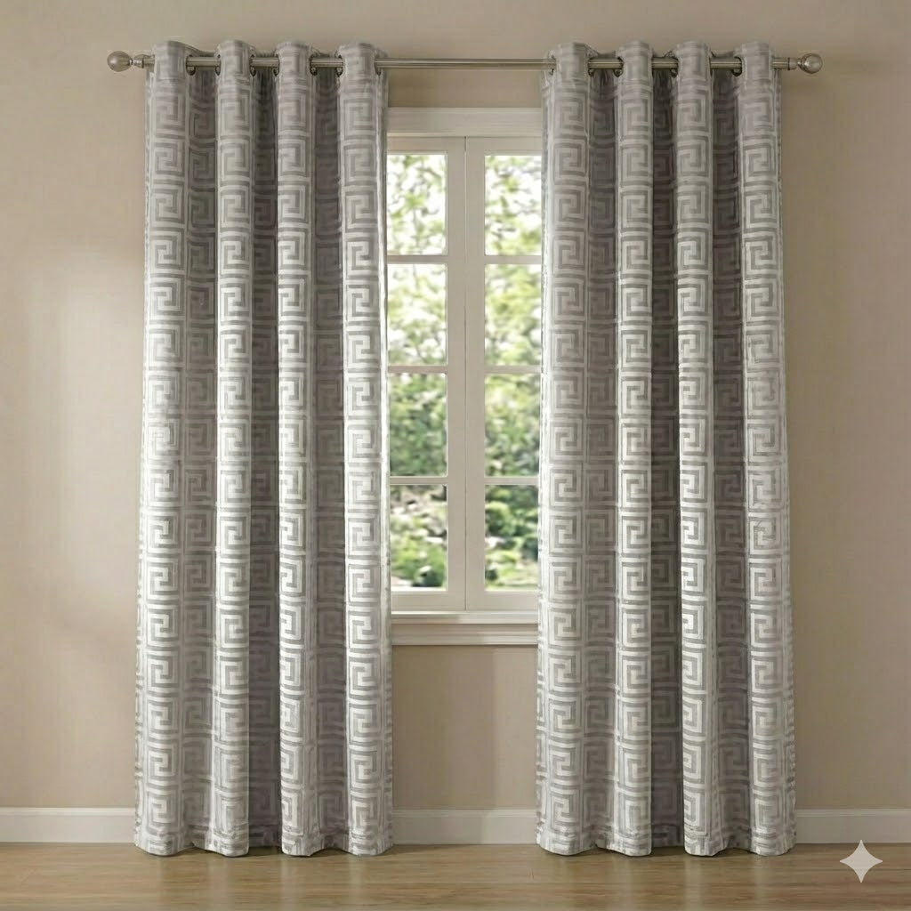 CORTINA MODELO VERSACE OPACA 140 X 260 CM - COLOR GRIS