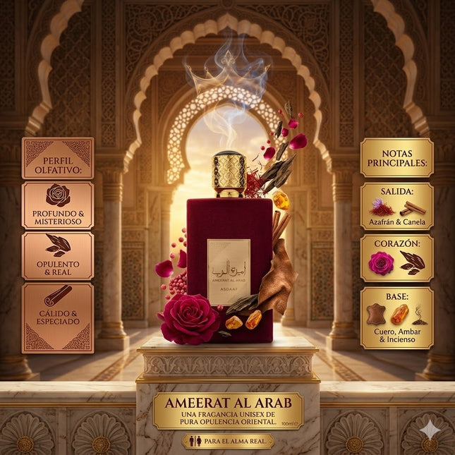 🌹 Ameerat Al Arab da Asdaaf 100ml - Elegância Floral com um Toque de Oud