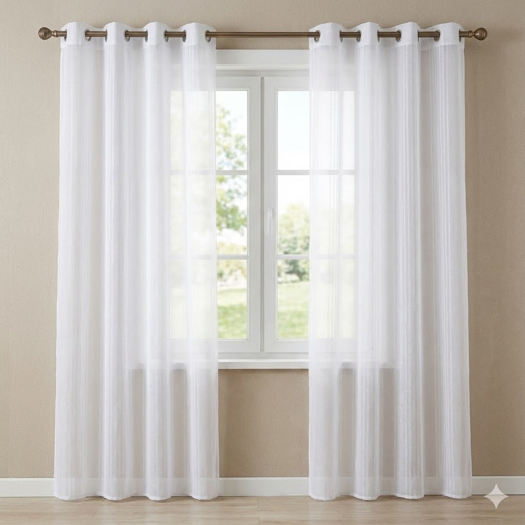 CORTINA VISILLO MODELO RUFFLE 140 X 240 CM - COLOR BLANCO (ANILLAS) – GÉRARD PASQUIER