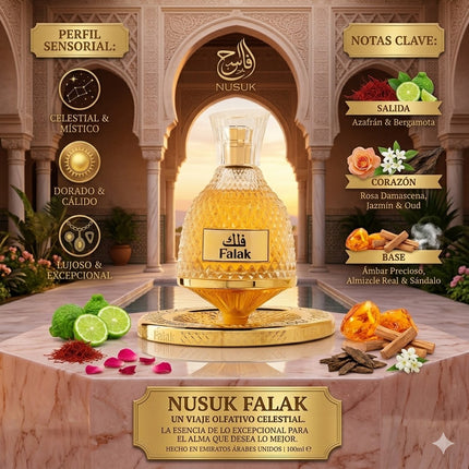 Falak by Nusuk – Perfume Árabe Unissexo 100 ml | Aroma Elegante e Marcante