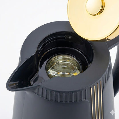 Set de 2 termos tipo jarra (Negro mate + Tapa dorada) ✨