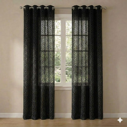 CORTINA MODELO VERSACE TRANSLÚCIDO 140 X 260 CM - COLOR NEGRO